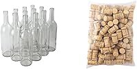 Vista 13 de FastRack - Botellas de vino transparentes de 25.4 onzas líquidas (paquete de 12) Botellas de licor de Burdeos W5 Botella vacía de 25.3 onzas