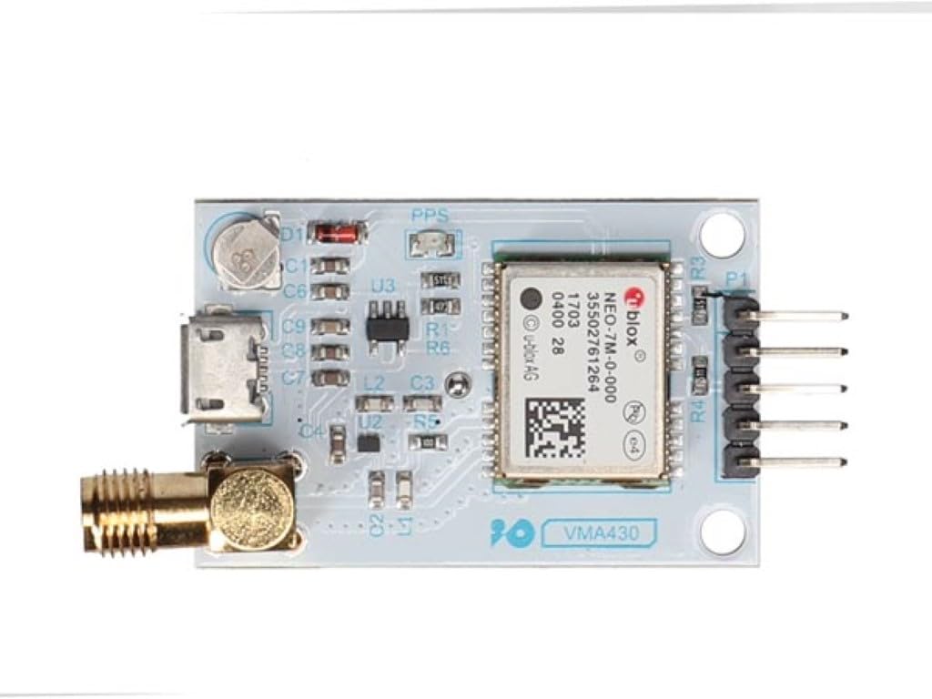 Whadda Module GPS U-BLOX NEO-7M pour Arduino, haute sensibilité, interfaces SMA et TTL, EEPROM, Micro-USB