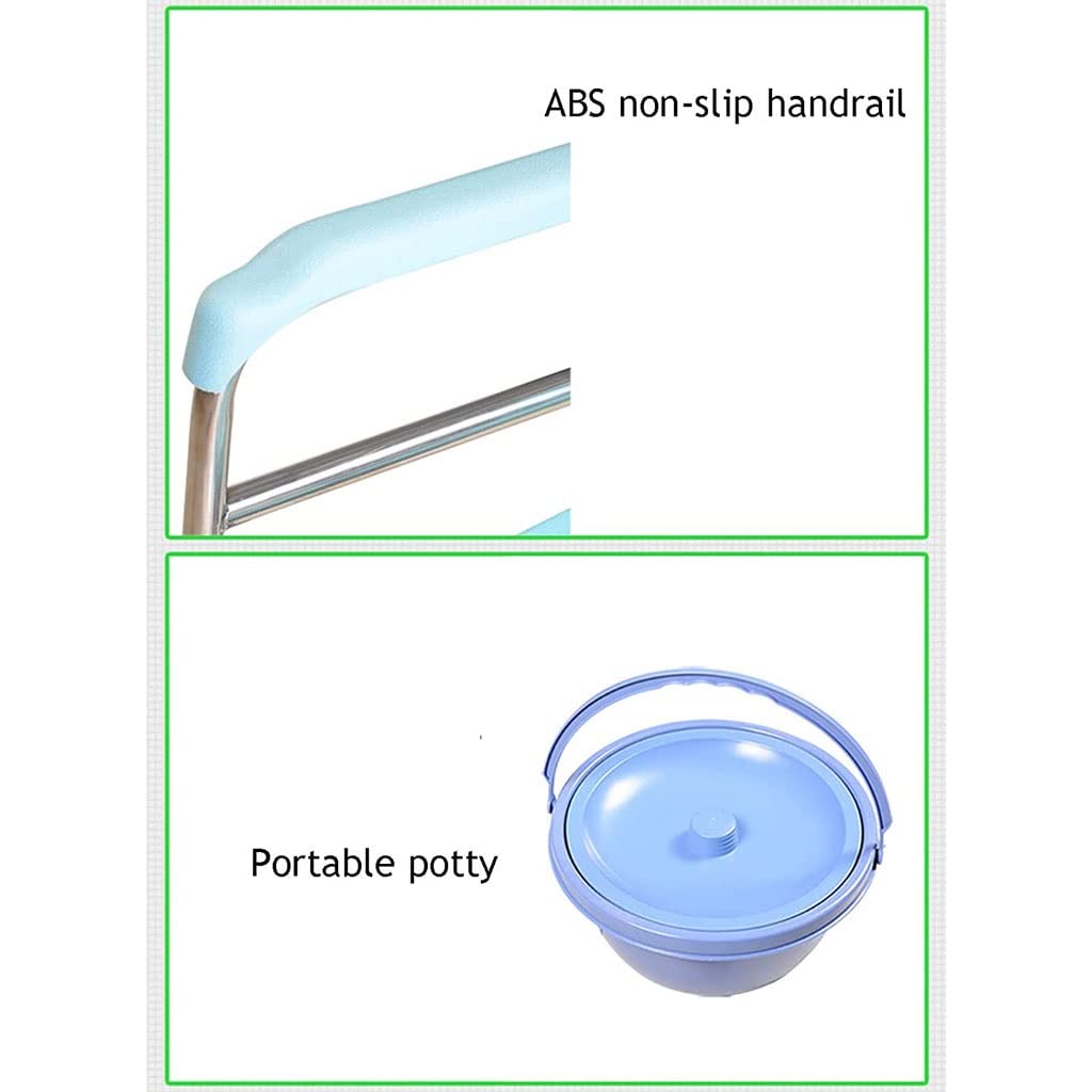Składana Komoda/Krzesełko Pod Prysznic Camping Folding Commode Przenośne WC Łaźnie Kąpielowe Krzesło prysznicowe z tyłu i ramiona Regulowana wysokość dla kobiet w ciąży Krzesło alternatywne do toalety