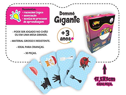 Jogo Educativo Dominó Gigante Antônimos 30 Peças- Way