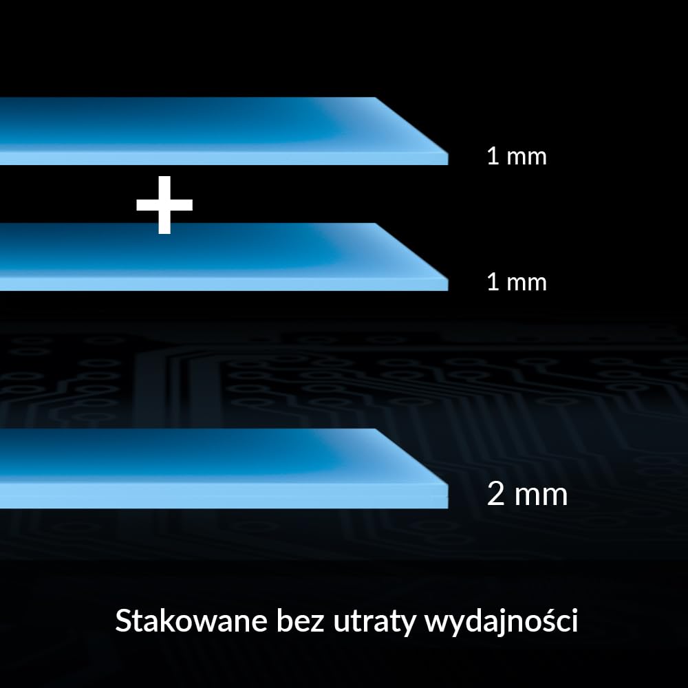 ARCTIC TP-3: Podkładka termoprzewodząca, Premium Performance Thermal Pad, 200 x 100 x 0,5 mm (Możliwość układania w stosy do 2,0 mm bez utraty wydajności), 2 szt - Wysoka wydajność, szczególnie miękki