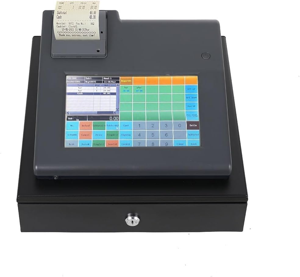 Caja registradora electrónica para pequeñas empresas, sistema POS electrónico, caja registradora, caja registradora, todo en uno, pantalla táctil