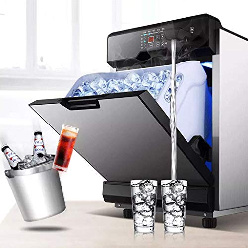 IW.HLMF 2 in 1 Eismaschine, EIS- und Kaltwasser-Eismaschine Automatische Reinigung Tragbares High-Definition-Display