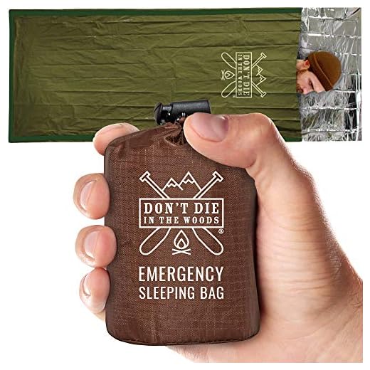 Don’t Die in The Woods - World’s Toughest Survival Bivy [with Hood Extension] Extra-Thick Emergency Sleeping Bag with Ripstop Nylon Stuff Sack - Built with Space Blanket Thermal Mylar