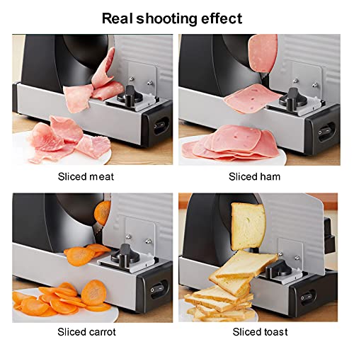 QJJML Allesschneider Elektrisch, einstellbare Dicke 1-15 mm, Desktop-Fleischschneidemaschine für Lamm-Gemüse-Brot… – Bild 3