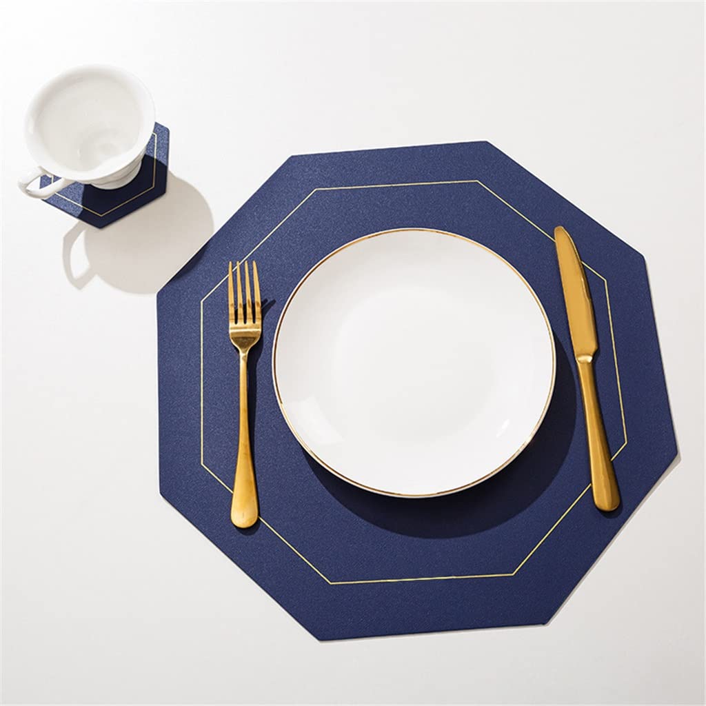 IANSHFKN 6 Pcs Leather Placemat Insulation Pad Western Placemats Coaster Pads Table Mats Tableware Kitchen Accessorie