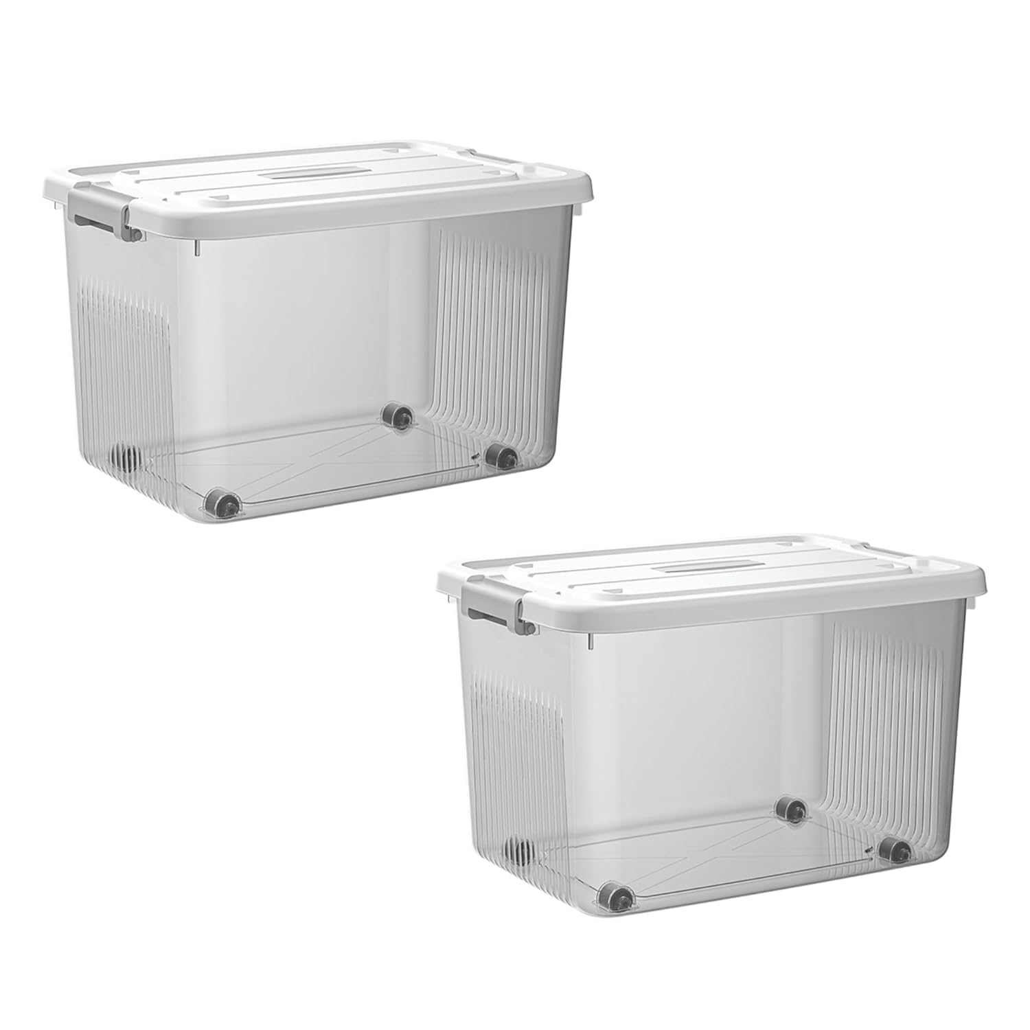 ginoya brothers Large Transparent Storage Bin with Lockable Airtight Lid & Scratch-Resistant Plastic Container On For Home Organization And Storage (PACK OF 2, 2X-LARGE- 20 X 14.5 X 12 INCH)-image-35