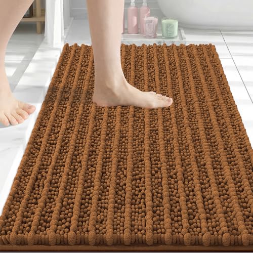 Image of Arotive Luxury Bathroom Rugs 30x20, Extra Soft Thick Absorbent Shaggy Chenille Bath Rugs, Machine Wash Dry, Bath Mats for Bathroom Floor, Tub and Shower, Home Decor Accessories, Ochre