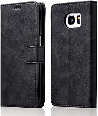 ZTOFERA Leather Case for Samsung Galaxy S8 Plus,Ultra Slim [Magnetic Closure] Retro Vintage TPU Folio Flip Wallet Stand with [Card Slots] Case for Samsung Galaxy S8 Plus 6.2 inch - Black