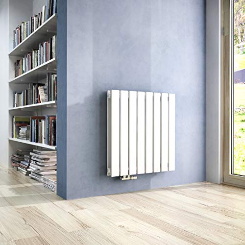 WITEN&NOCK Design Heizkörper Flach 600x600 Mm - Badheizkörper Mit Seitlichen Anschlüssen