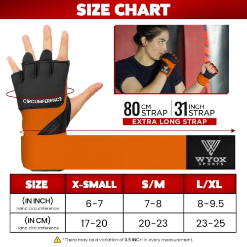 Image of WYOX Boxing Wraps MMA Gloves Inner Boxing Gloves for Women & Men - EZ-Off & On - Thick Knuckle Padding - Breathable Fabric