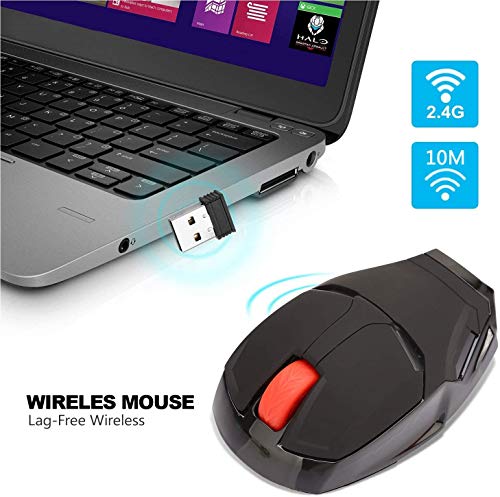 Carledon Iron Man Mouse Wireless 2.4G Portable Mobile Computer Click Silent Mouse Optical Mice with USB Receiver for Notebook PC Laptop Mac Book(Black) by Carledon - Used condition - Image 4