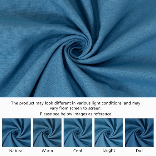 Image of R home 100% Cotton Solid Table Cover | 200 GSM Thick Fabric, Anti-Skid | Machine Washable & Reusable | Ideal for Dining Table & Centre Table, Easy Maintenance | Azule Blue | 56 x 56 Inch
