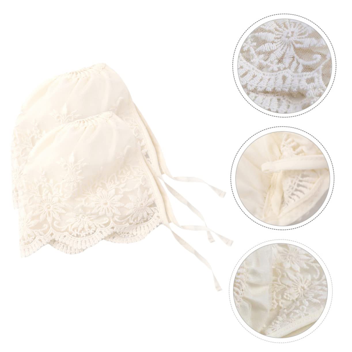 GALPADA 8piezas Gorro De Encaje para Sombrero para Recién Nacido Accesorio Elegante para Bautizos y Cumpleaños Protección Solar UPF para