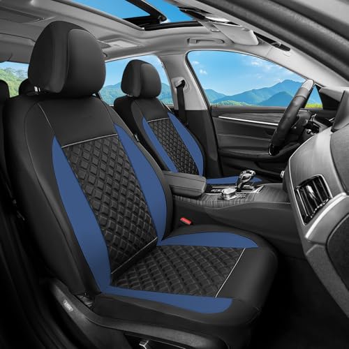 Image of FLORICH Seat Covers, Front Seat Covers 2 PCs, Automotive Seat Cover for Cars, Luxury Leather Universal Seat Cover Accessories Fit for Most Cars SUV Truck Sedans(Blue)