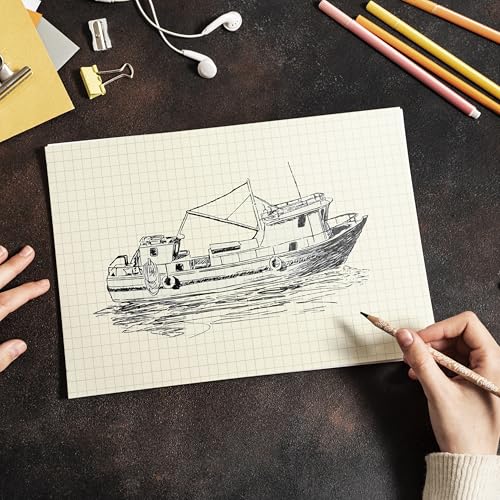 Image of PaperO A5 Square Loose Leaf Grid Paper | 100 GSM | 100 Sheets | (21 x 14.5 cm) | Ideal for Artists & Designers (A5-100 Sheets)