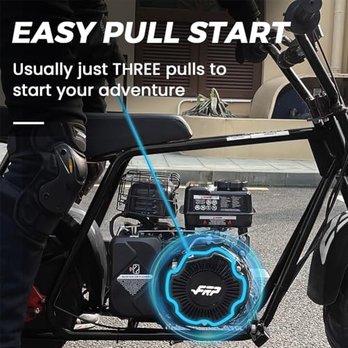 Image of FRP Mini Dirt Bike GMB100, 99 CC Gas Powered Mini Bike 4 Stroke 3HP, Off Road Mini Bikes for Kids and Adult, Trail Bike Up to 28 Mph, Weight Support Up to 220 LBS (Black)