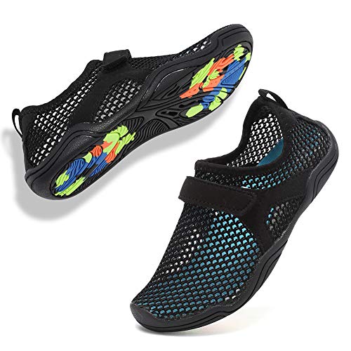 CIOR Boys & Girls Water Shoes Sports Aqua Athletic Sneakers Lightweight Sport Shoes(Toddler/Little Kid/Big Kid) U1ELJSX006-Black-26