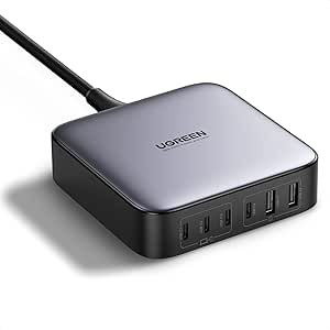 UGREEN Nexode 200W GaN USB C Charging Station, 6-Port Desktop Charger for MacBook Pro/Air, iPad Pro/Air, iPhone 17/16/15 Series, Galaxy S25/S24 Ultra, Pixel 10/9, Steam Deck