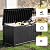 MAIUSCOLI Outdoor Waterproof Resin Storage Deck Box Lockable Outside Bench UV Resistant Bin Patio Porch Furniture Pool Float Garden Tool Cushion (Black, 85 Gallon)