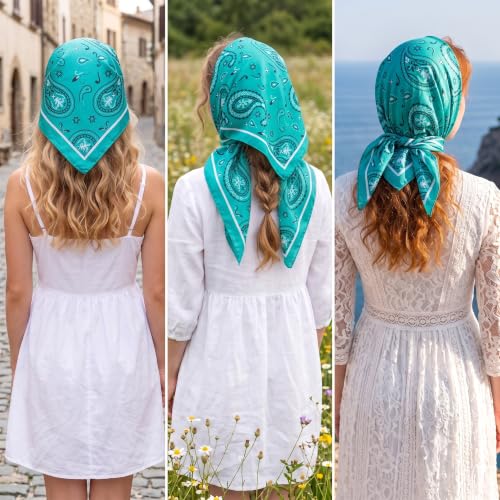 Image of Ravaiyaa - Attitude is everything Women Printed Silk Bandana 21 x 21 Inch Square Headband & Hair Wrap, Soft & Versatile | Fashion Neck Wrap