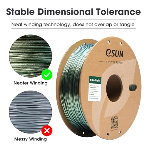 Image of eSUN Magic PLA Filament 1.75mm, Dual Color Dark Night Starlight Twinkling PLA 3D Printer Filament, 1KG (2.2 LBS) Spool, Dark Twinkling Gold
