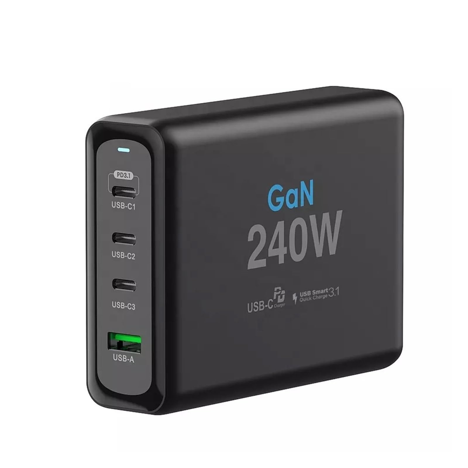 Caricatore USB C, Caricatore da muro USB C da 240 W Adattatore da viaggio for laptop con stazione di ricarica rapida PD a 4 porte 100 W 200 W PPS65W GaN2, Veloce, Efficiente e Versatile