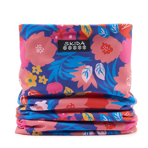 Skida Alpine Neck Warmer - Colorful Fleece Lined Neck Gaiter for Skiing, Snowboarding, Winter Fashion (Red)