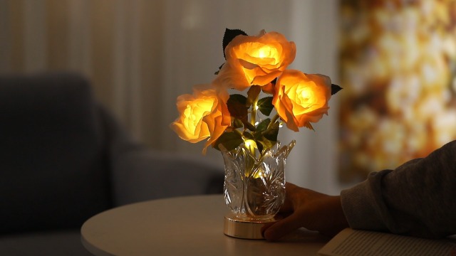 Image of Champagne Rose LED Night Light, The Perfect Gifts for Home Decor for Women, Womens Mom Wife Friends for Her Valentine Anniversary Christmas Birthday Gifts (Champagne)