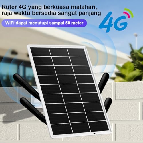 Solar Powered 4G LTE Modem Router with SIM Card Slot, 15W Solar Panel WiFi Extendert, 50M WiFi Range, 20000mAh Battery Built in, Mobile Hotspot for Camping, RVs