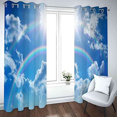 Rideau de fenêtre moderne pour chambre d'enfant paysage nuages 3D - 4