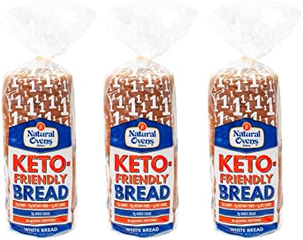 Natural Ovens Bakery Keto-Friendly White Bread 3 Loaves - 1 Net Carb, 40 Calories a Slice