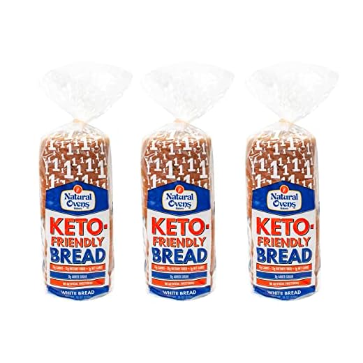 Natural Ovens Bakery Keto-Friendly White Bread 3 Loaves - 1 Net Carb, 40 Calories a Slice