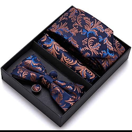 Set de Corbata Slim y Pañuelo para Hombre en Caja de Regalo