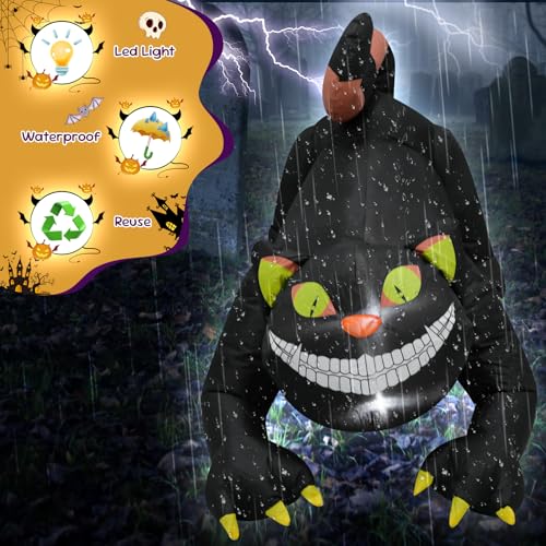 4FT Black Cat Halloween Inflatable Decoration Halloween with LED Lights - image 5