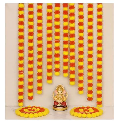 SPHINX Artificial Marigold Flower Garlands–Fluffy Marigold String...