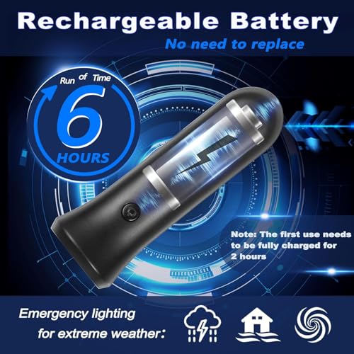 Image of ROSSEX 4 in 1 Emergency Power Failure Lights for Home, 9 Pcs Rechargeable LED Flashlight, Automatic Turn-On Power Outage Light Plug in Wall for Snow Storm Weatheready, Black