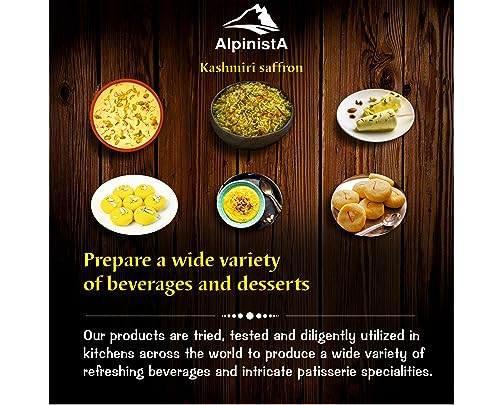 Image of Alpinista kesar Saffron Original Kashmiri /Kumkuma Puvvu | Saffron for pregnant women, Pooja rituals & Food for Biryani, Beauty, Improved Health and Tilak (Pack of 4 (1gram))