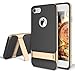 iPhone 7 Case, ROCK [Royce Stand] - Black & Champagne Gold [Ultra Thin] [Kickstand] [Metal Texture Side Buttons] [Dual Layered] [Slim Fit] [Hard PC + Soft TPU] For Apple iPhone 7 (2016)