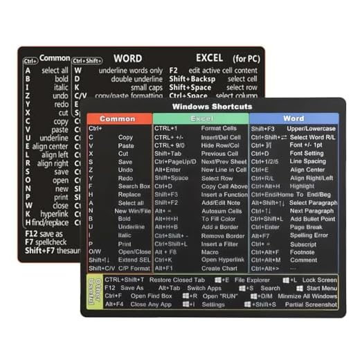 2-Pack Keyboard Shortcut Stickers,Word/EXCEL,Windows & Mac OS for MacBook,iMac