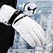 HOIHOO Snow Gloves - 3M Thinsulate Waterproof Winter Snowboarding Gloves for Men & Women, Ski Glove for Cold Weather (White-1, Large)