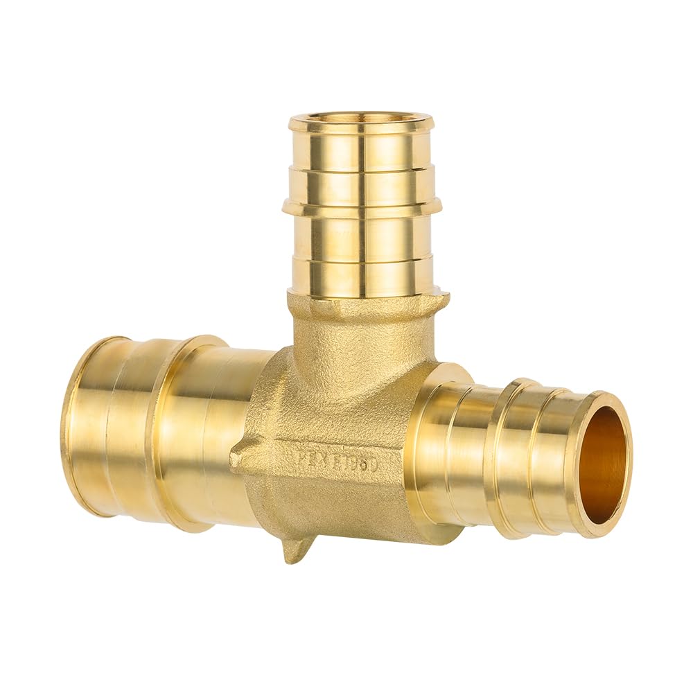 EFIELD Pex-A ASTMF1960 - Soporte de latón de expansión de 1 x 3/4 x 3/4 pulgadas solo para conexión de tubo Pex-A, paquete de 5 unidades