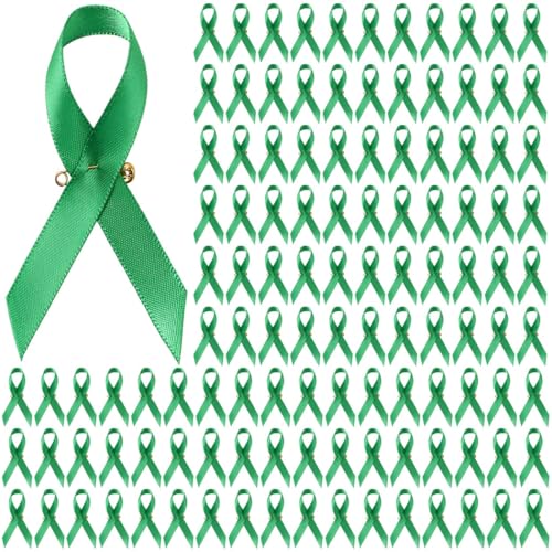 Broches en ruban de satin vert pour sensibiliser le public en lot de 300