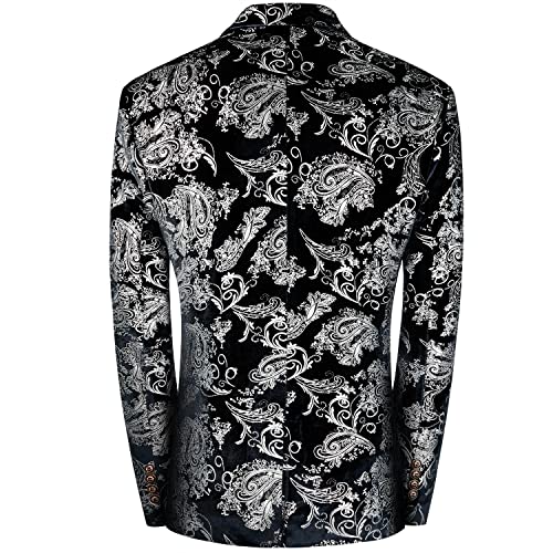 MAGE MALE Men's Dress Party Floral Suit Jacket Notched Lapel Slim Fit Two Button Stylish Blazer2