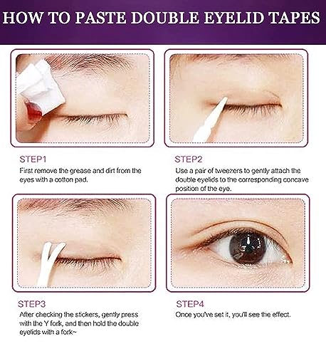 Image of salezon || Eyelid Tape for double eyelid invisible waterproof, eyelid tape for Makeup Eyelid tape tools Sticker Strips with fork