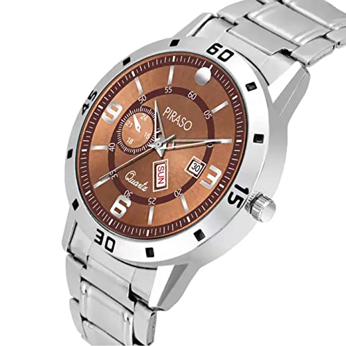 Image of PIRASO Analog Day and Date Working Display MESH Strap Watch for Men & Boys