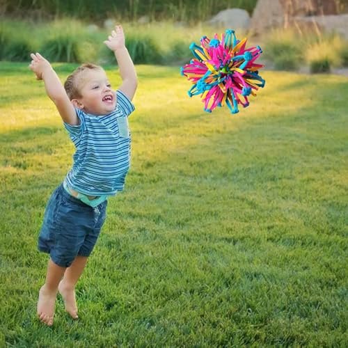28.45 Cm Erweiterbares Ball Spielzeug Mit Licht - Expandable Hand Fangen Atmen Blume Sensorik Hoberman Sphere Spielzeug in Blauer Farbe