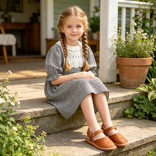 Image of Otter MOMO Girls Open Toe Princess Flat Sandals with Comfort Sole Summer Sandals
