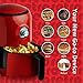 Aria Air Fryers 2Qt Retro Style Ceramic Build, Small Compact Size Airfryer, Easy Clean & Dishwasher Safe, Ceramic Nonstick Teflon Free Small Convection, Red/Black Trim & Basket Handle