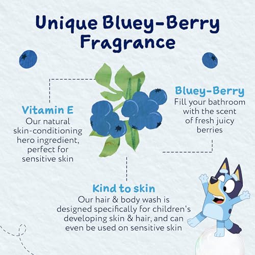 Childs Farm Kids Bluey Hair & Body Wash, Bluey-Berry, 250 ml (Pack of 1) - Image 3